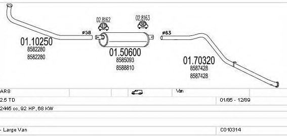 MTS C010314009377 Exhaust System